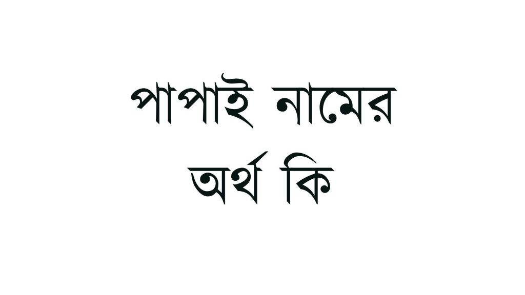 পাপাই নামের অর্থ কি