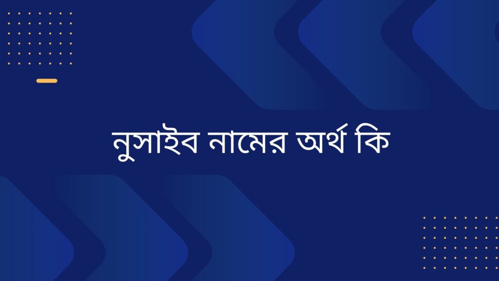 নুসাইব নামের অর্থ কি